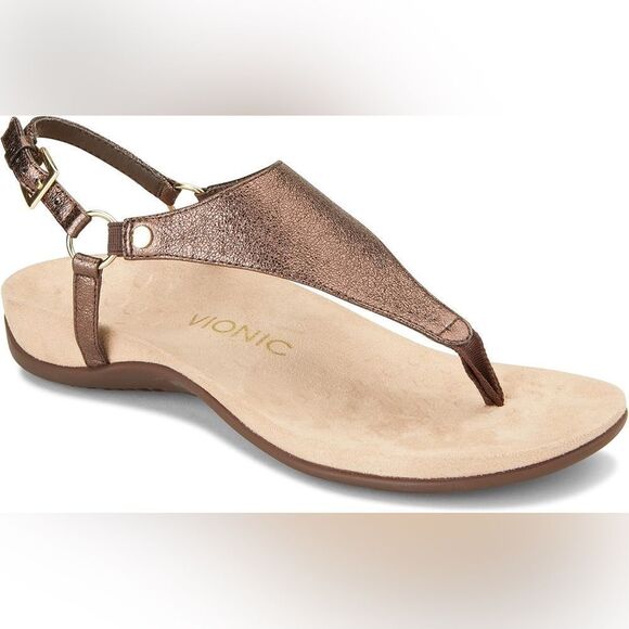 Vionic Women's Metallic Brown Sandals - Picture 1 of 5